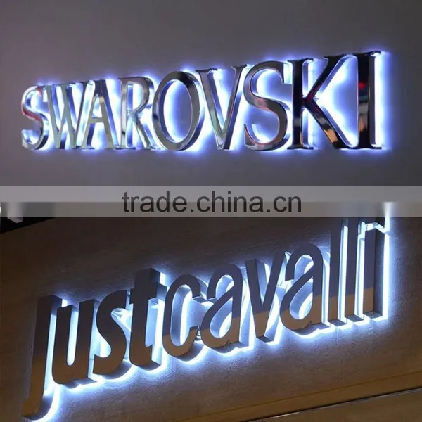 High Quality Wall Mounted Custom Led Backlit Stainless Steel Letter Signs photo-2