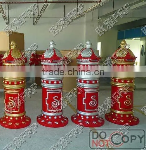 Christmas Decorative Mailbox/ Fiberglass Santa Post Mailbox photo-5