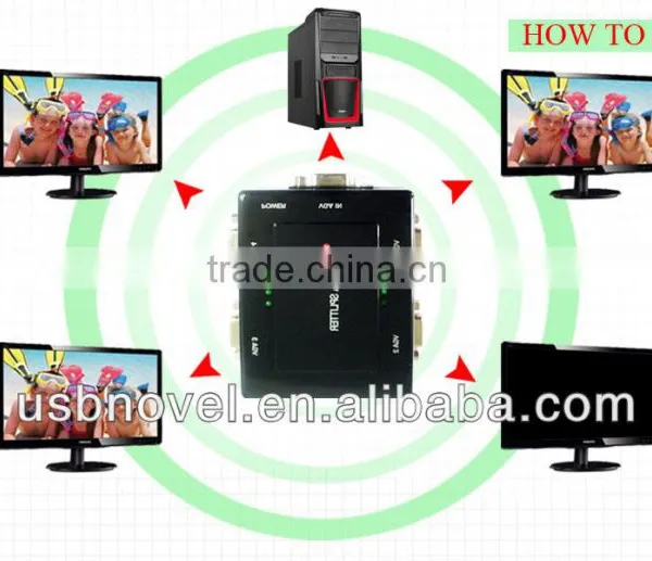 250MHZ VGA 4 Port Splitter With Led Light and Switch photo-4