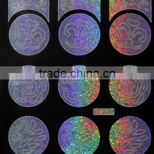 Round Shape Silver Laser Hallow Nail Stencil photo-5