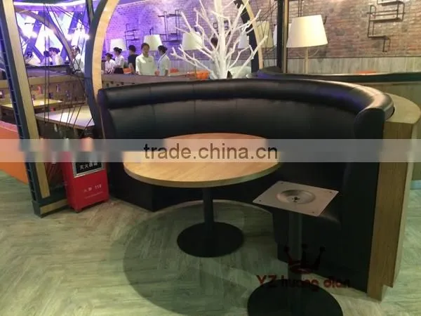 Restaurant Customrized Leather Sectional Half Round Booth,Modern Restaurant Sofa Booth Half Round Leather Sofa YK602
