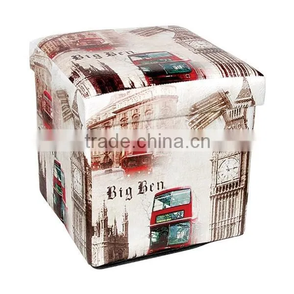 2016 Hotsales Vintage Folding Storage Stool Seating Box Ottaman photo-4