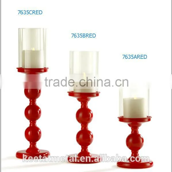 Cold Rolled Steel Metal Hurricane With Clear Glass And Color Stand photo-5