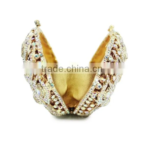 AB Color Crystal Clutch Evening Bag Rhinestone Handmade Bag Fancy Ladies Purse (88138A-AB) photo-4