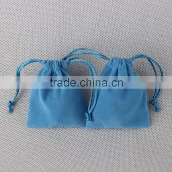 Small Size Black Printed Velvet Drawstring Bags photo-6