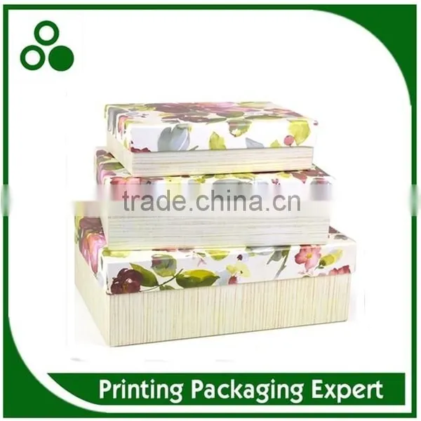 ELEGANT BOUTIQUE PAINTING PRINTING FLOWER CARDBOARD GIFT PAPER BOX photo-3