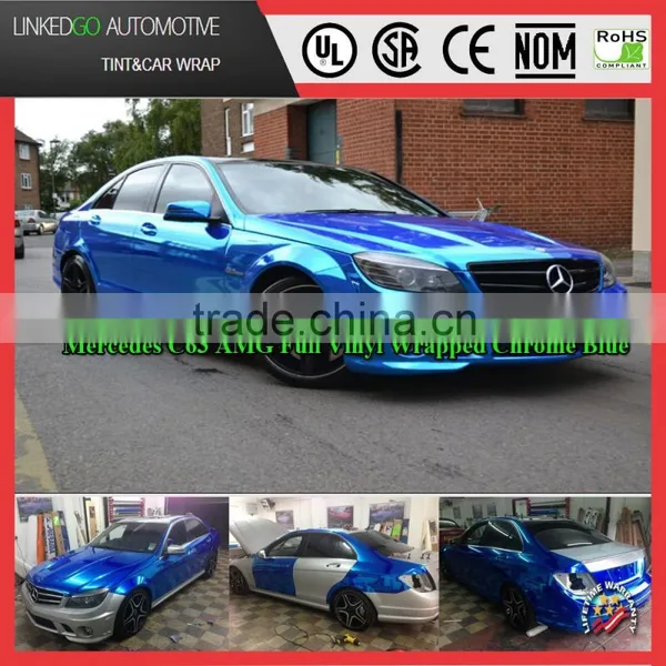 High Quality Car Wrap Chrome Blue Car Wrap Vinyl Air Bubble Free Wrapping Sticker photo-3