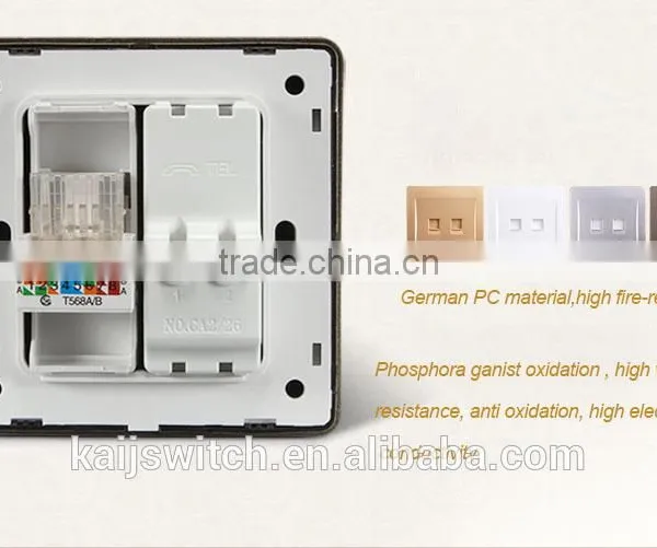 Electrical 2 Port Wall Phone Computer Outlet Network Switch photo-5