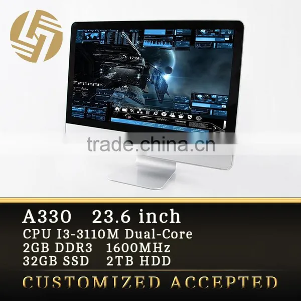 Ultra thin saving space assembled desktop computer linux all-in-one pc