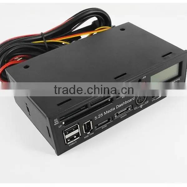 5.25inch USB 2.0 Media Dashboard Multi-Functional Panel for USB MMC SD SATA Card Reader 525A photo-3