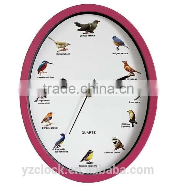 New Designed Oval Bird Wall Clock With Sound photo-2