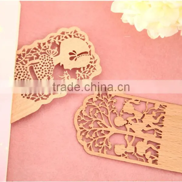 2016 New Promotional Gift Creative Stationery Hollow Out Ultra-thin Wooden Bookmark photo-5