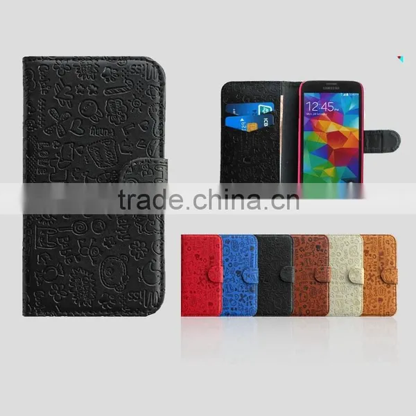 Flower Embossed Leather Pattern Case for Iphone5 5S