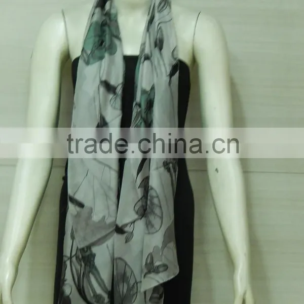 Fashionable Fancy Printed Silk Scarf 90*90cm photo-5