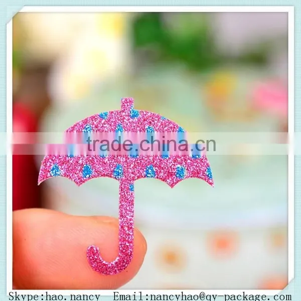 Mini Umbrella Shape Glitter Foam Stickers photo-3