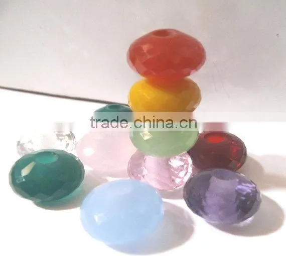 AAA Multi Color Quartz Stylist Rondelle Big Hole Beads photo-2