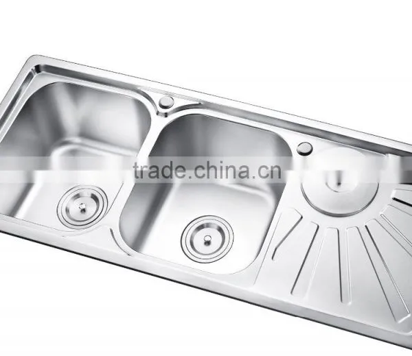 S9749 Hot Sell to Ethiopia/sri Lanka Double Bowl With Drainer Board and Dustbin photo-3
