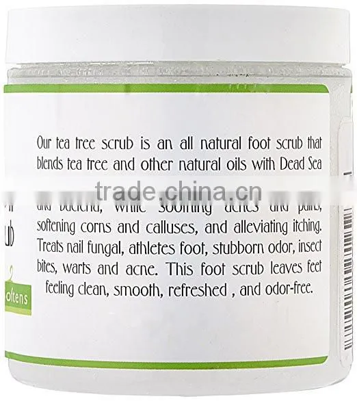 Tea Tree Oil 100% Natural Body & Foot Scrub 12 oz With Dead Sea Salt and Essential Oils Antifungal, Exfoliates & Moisturizes photo-2