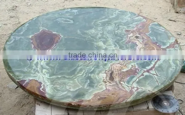 NATURAL COLOR DARK GREEN ONYX TABLE TOPS COLLECTION photo-2