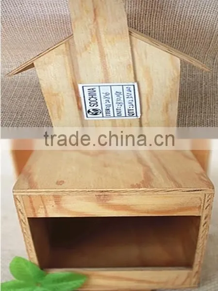 Wood Artificial Bird Nest for Round Wood Window photo-2