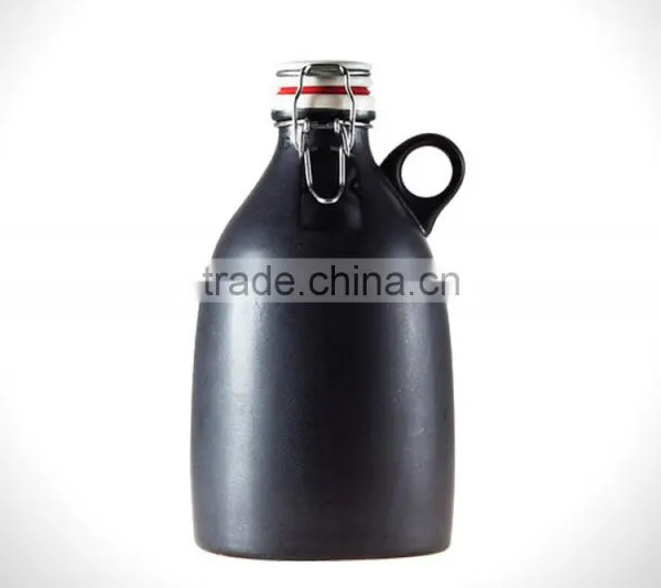 Customized Round Beer Bottle Ceramic Beer Growler photo-3