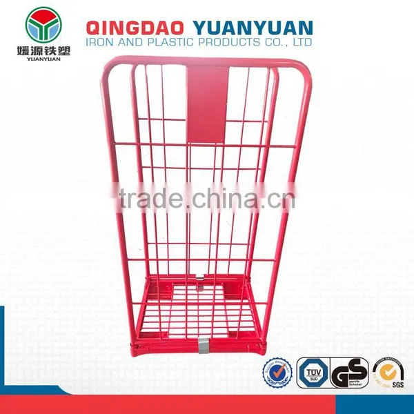 Hot Sale 2 Sided Logistics Pallet Container Warehouse Storage Cages Logistic Roll Wire Mesh Cage Four Wheel Trolley