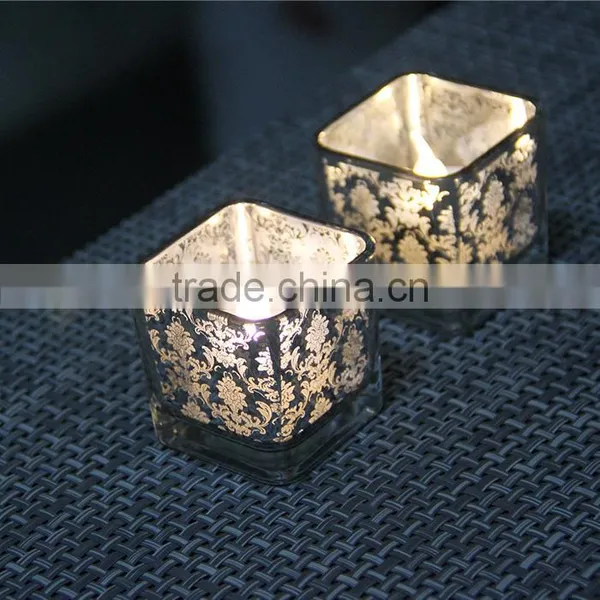 Square Glass Votive Romantic Candle Holders photo-2
