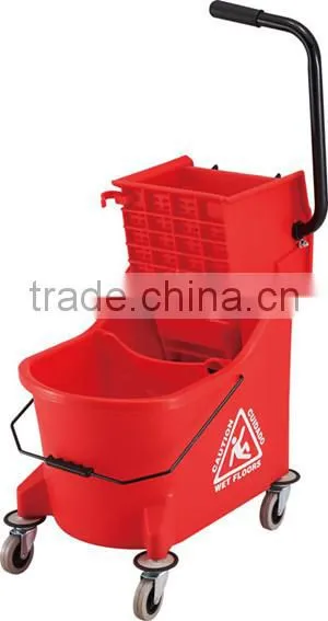 Heavy Delux Public-use Plastic Mop Bucket With Wringer photo-5