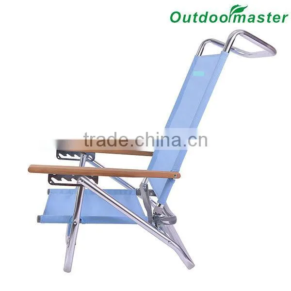 5-Position Lightweight Lay Flat Aluminum Folding Portable Reclining Chair photo-3