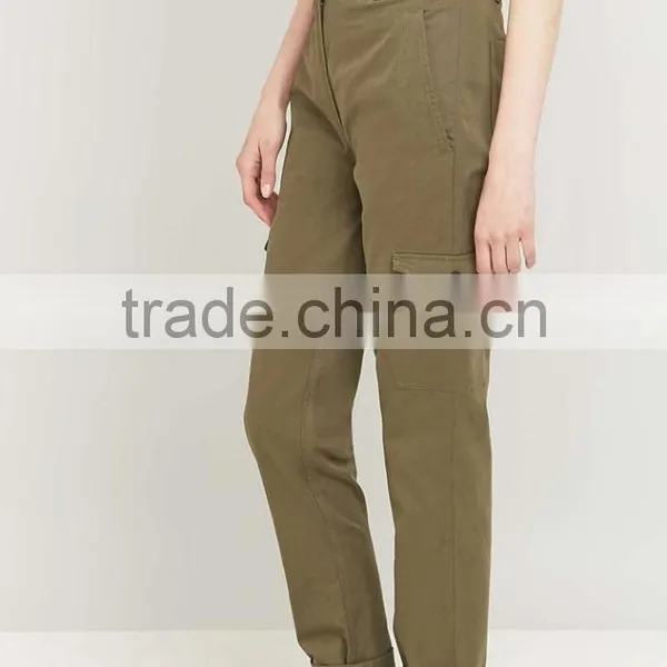 New Arrival Custom Lady Popular Khaki Funny Cargo Trousers photo-3
