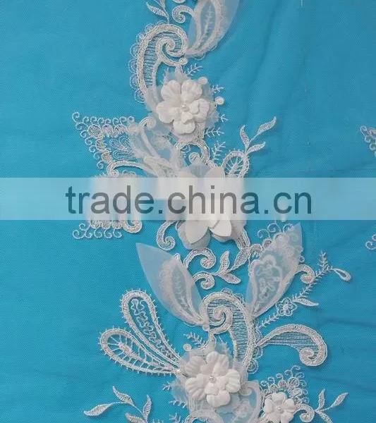 Customized Professional Lace Tulle 3d Multi Color Dress Fabric photo-3