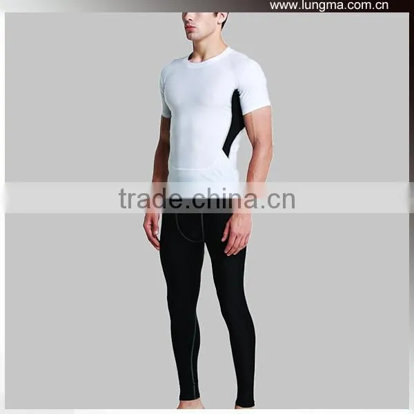 Men's Fitness Custom Rash Guard Short Sleeve Long Tight Pants Compression Activewear photo-4
