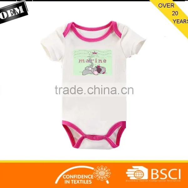 Newborn Clothes Short Sleeve Infant Product Cotton Baby Romper With Printing photo-2