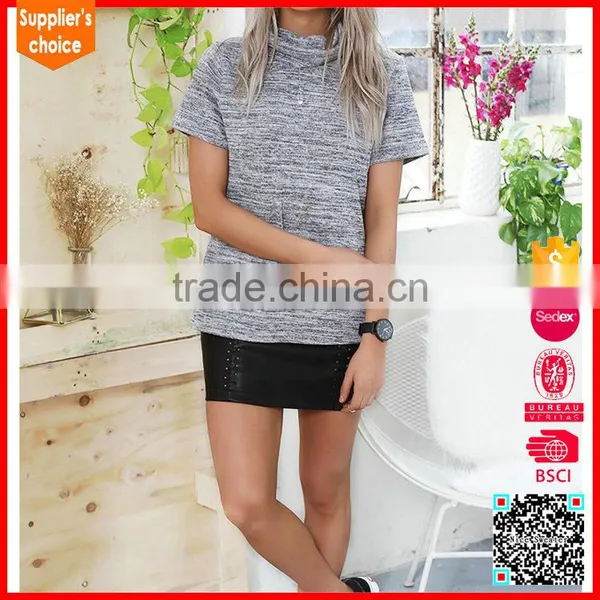 2017 Latest Design Knit Sweatershirt Running Lady Shirt Collar Sweater