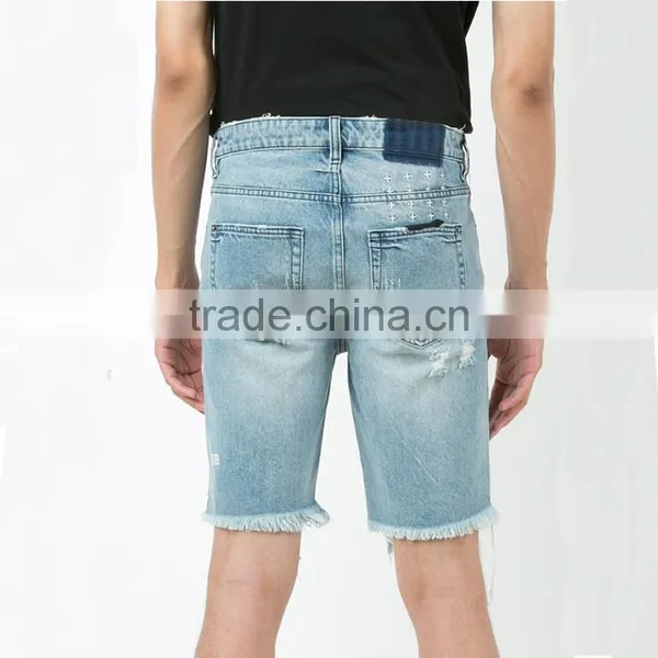 Top Design Men's Denim Short Pants Custom Jean Pants Fashion Shorts photo-3