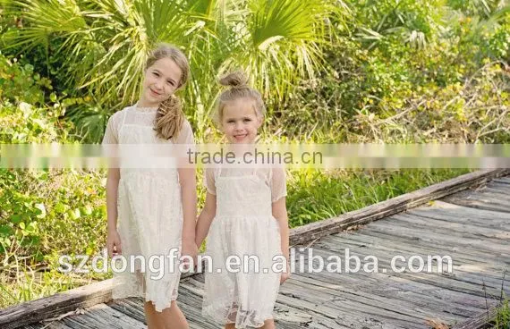 Guangzhou Kid Garment Factory Baby Boutique Wholesale White Dress Lace Baby Frock Patterns photo-2