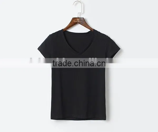 High Quality Promotional Custom Design Short Sleeve Cheap Plain Blank T-shirt Women photo-4
