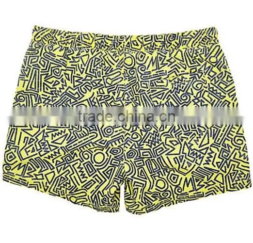 Factory Custom 100% Cotton Wholesale Athletic Shorts With Abstract Print Acid Wash photo-2