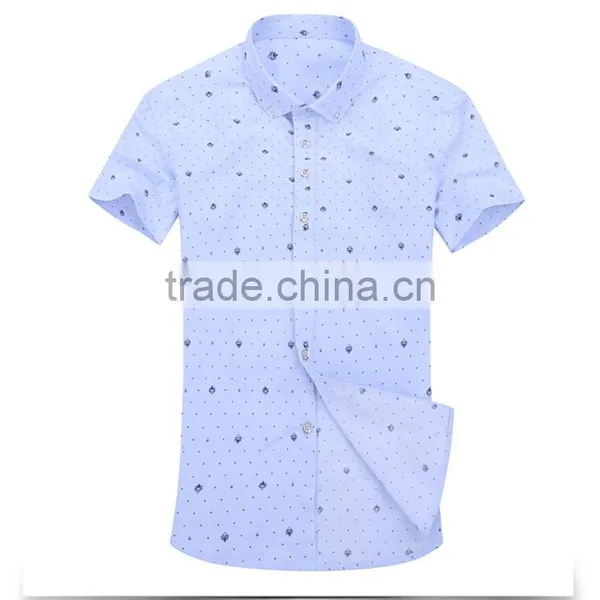2016 NEW COLLECTION SUMMER PATTERN SHIRT SEMI-TAILORED FIT Short Sleeve for Men photo-5