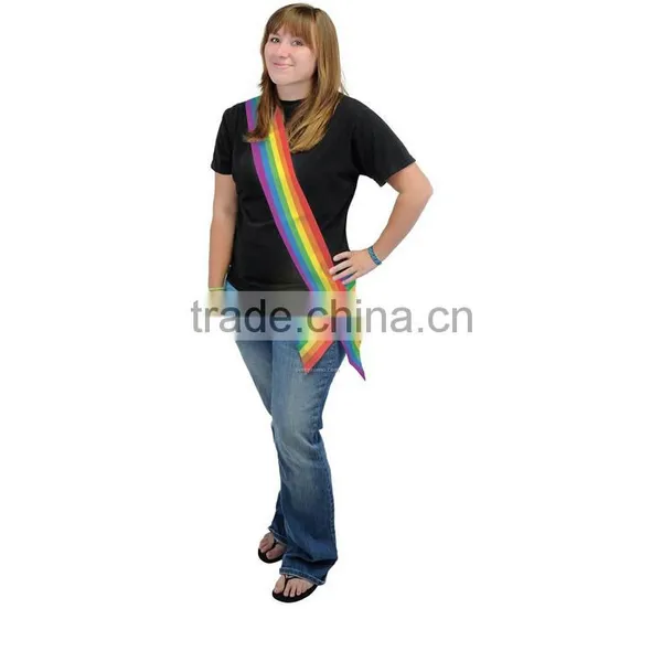 Satin LGBT Rainbow Sash - Gay Pride Parade Lesbian Pride Party Supplies photo-4
