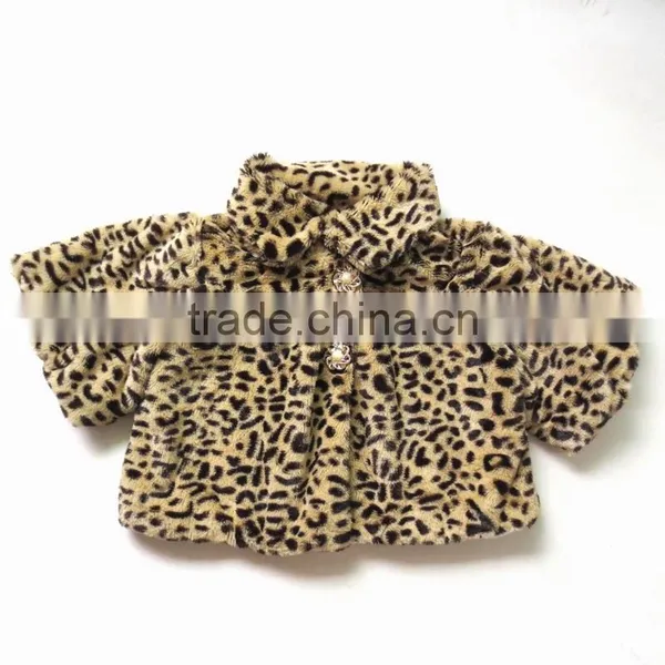 Child Fur Vest Little Girl Fur Coat Soft Party Coat Baby Leopard Fur