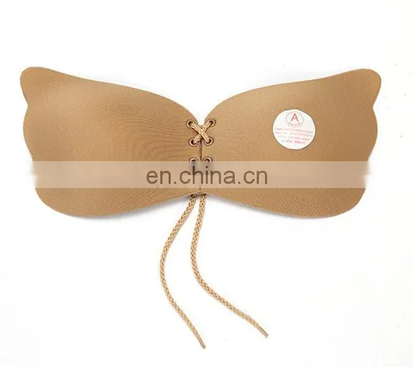 Women Self Adhesive Strapless Bandage Stick Silicone Push Up 1/2 Cup Invisible Fly Bra photo-4