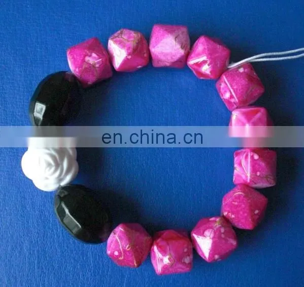 Tarina Rose and Heart Handmade Acrylic Plastic Beads Bracelet CTL0523 photo-6