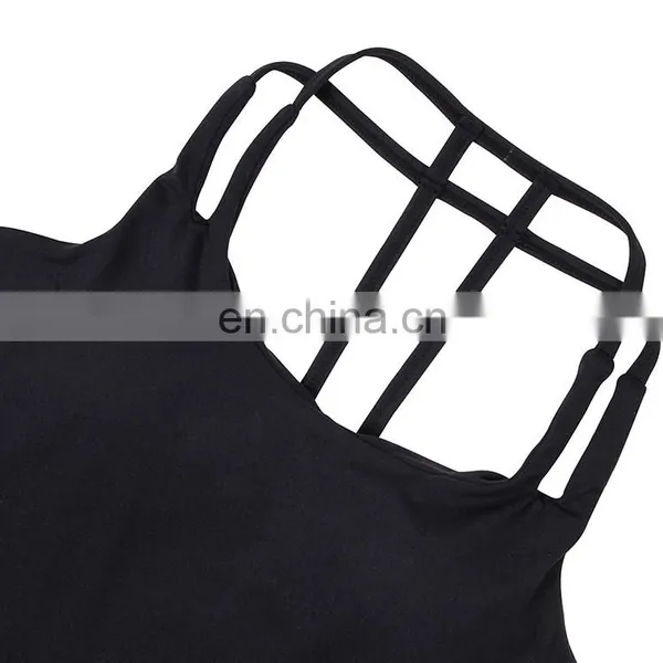 Wholesale Summer Women Long Sleeveless Yoga Gym Tank Top Black photo-5