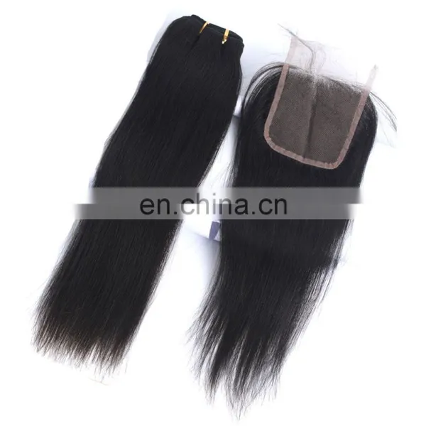 2017 Hot Sale Straight Hair Mink Brazilian Hair Bundle With Closure photo-4