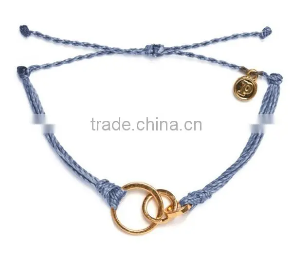 New Fashion Fashion Rings With Matching Bracelets Wax Cord String Knot Bracelet With Gold Ring photo-4