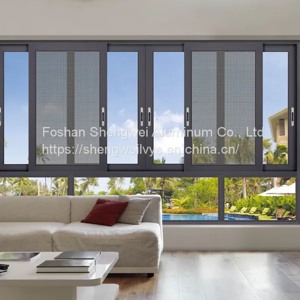China Factory Aluminum Frame Sliding Window With Mosquito Net Double Glazing Sliding Glass Windows photo-2