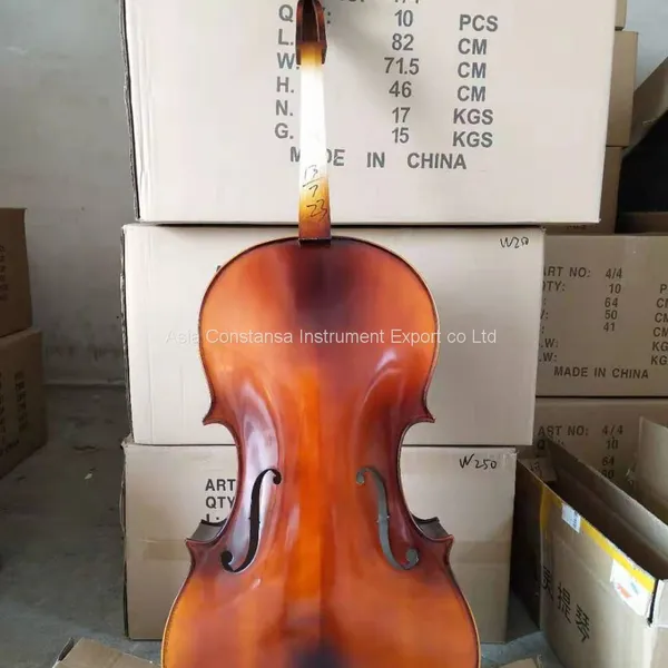Factory Hot Sale Brand Flamed Student Handmade Maple and Spruce Cello The Back of a Cello is Often Made of One or Two Cut Pieces of Solid Maple, and Maple is Also Used for the Sides and Neck photo-2