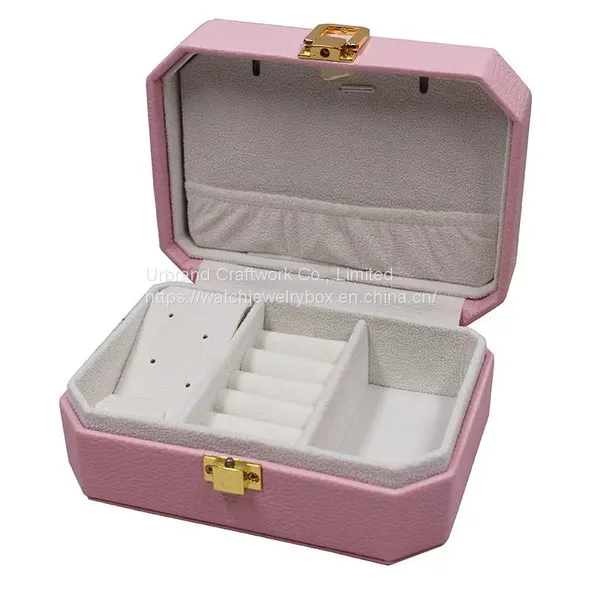 Creative PU Jewelry Box Pearl Treasure Box Portable Travel Earrings Bag Double-layer Storage Box photo-2
