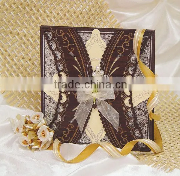 Wholesales 2016 Classic Wooden Wedding Invitation With Handbag photo-4